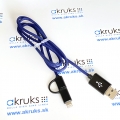 USB nabíjací kábel s odposluchom pre Apple a Android