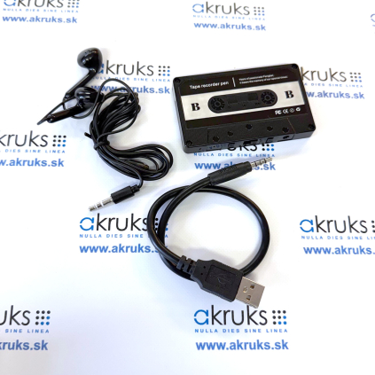 Diktafón a MP3 prehrávač ukrytý v retro kazete - AKR-5Q6 - obsah balenia